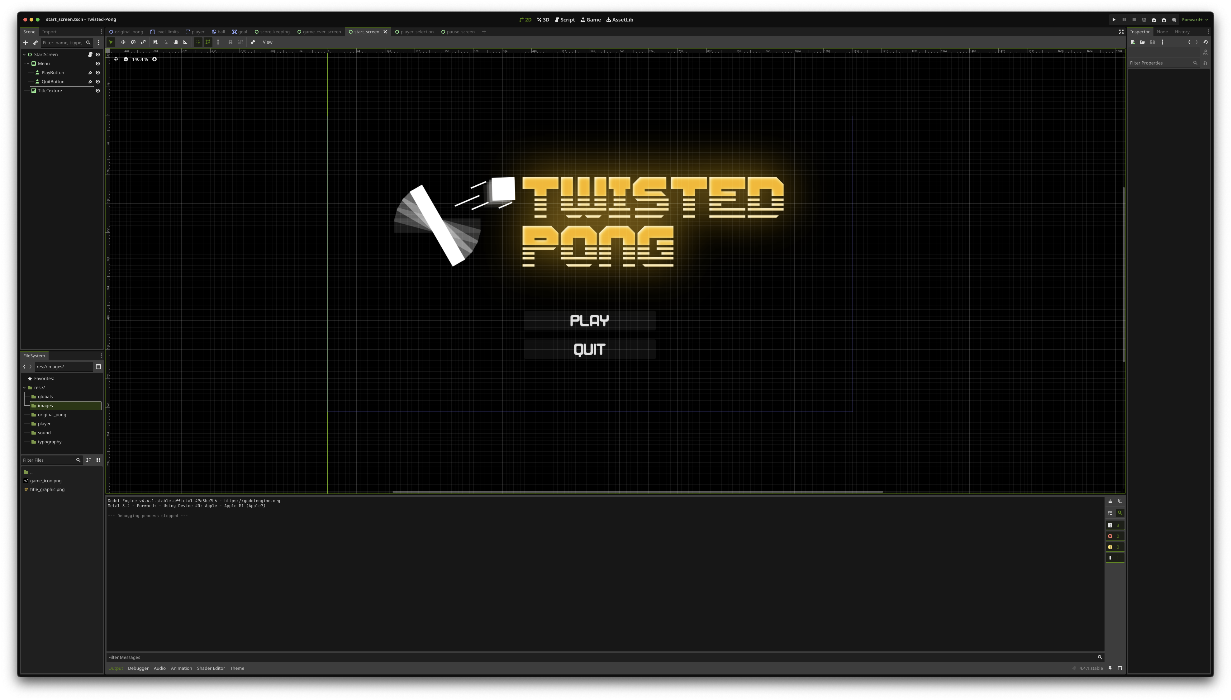 Game’s screen title capture in engine